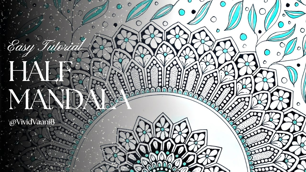 How to draw Half Mandala || Easy and Attractive Mandala || Relax your mind || Semi-Circle Mandala