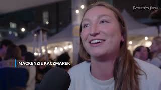 Michigan basketball fans celebrate in Ann Arbor