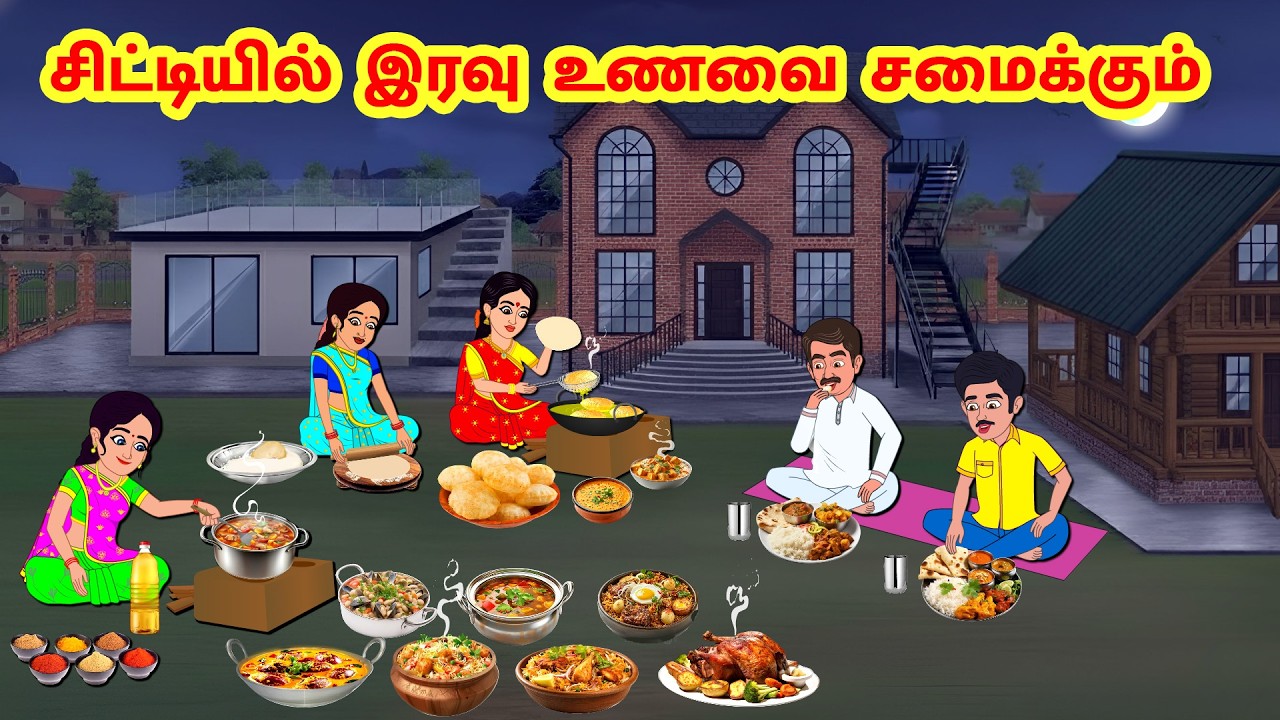 Stories In Tamil - சிட்டியில் இரவு உணவை சமைக்கும்  | Tamil Moral Stories | | Komali TV Tamil