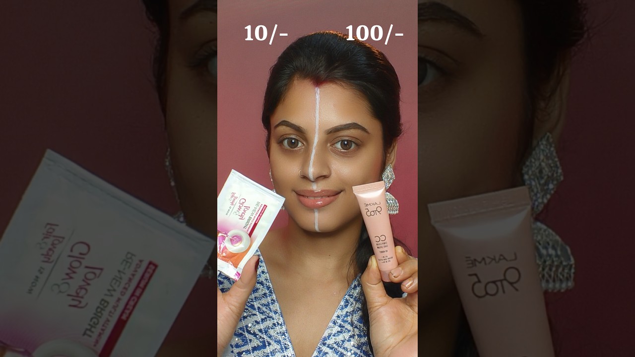 Under Rs 10 Vs Rs 100/- makeup 💄 #makeuptutorial #makeup #short #viral