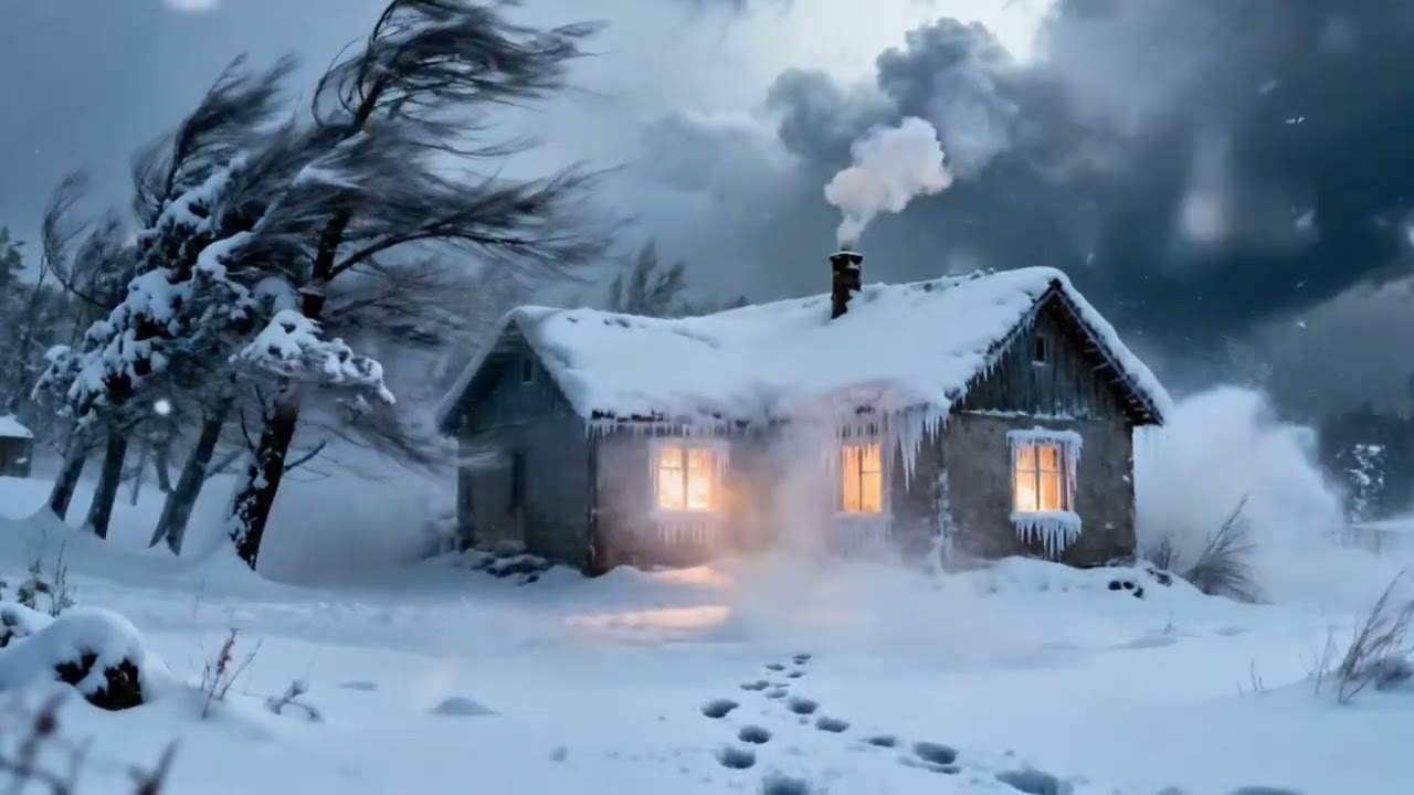 Soothing Blizzard Sounds | Winter Storm & Cozy Cottage for Peaceful Relaxation ❄️