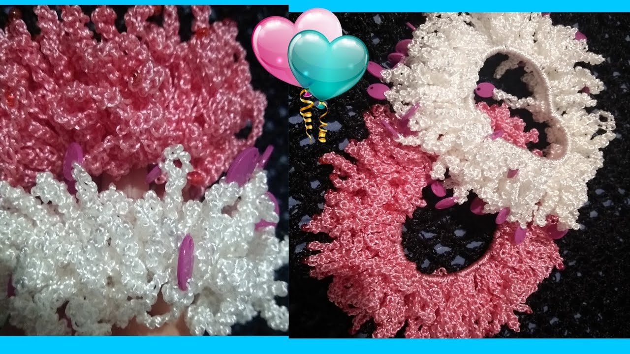 Xuxinha para cabelo em crochê e pedrarias(Volta as Aulas)