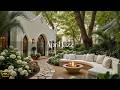 Positive April Jazz | Elegant Garden Ambience with Gentle Jazz & Warm Fire to Lift Your Mood