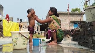 Baby Bathing Video Indian Style