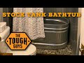 Steel Stock Tank / Water Trough Bathtub Install