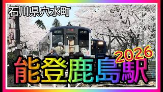 🌸散策物語】能登鹿島駅のさくら 2026 ～石川県穴水町～ - YouTube