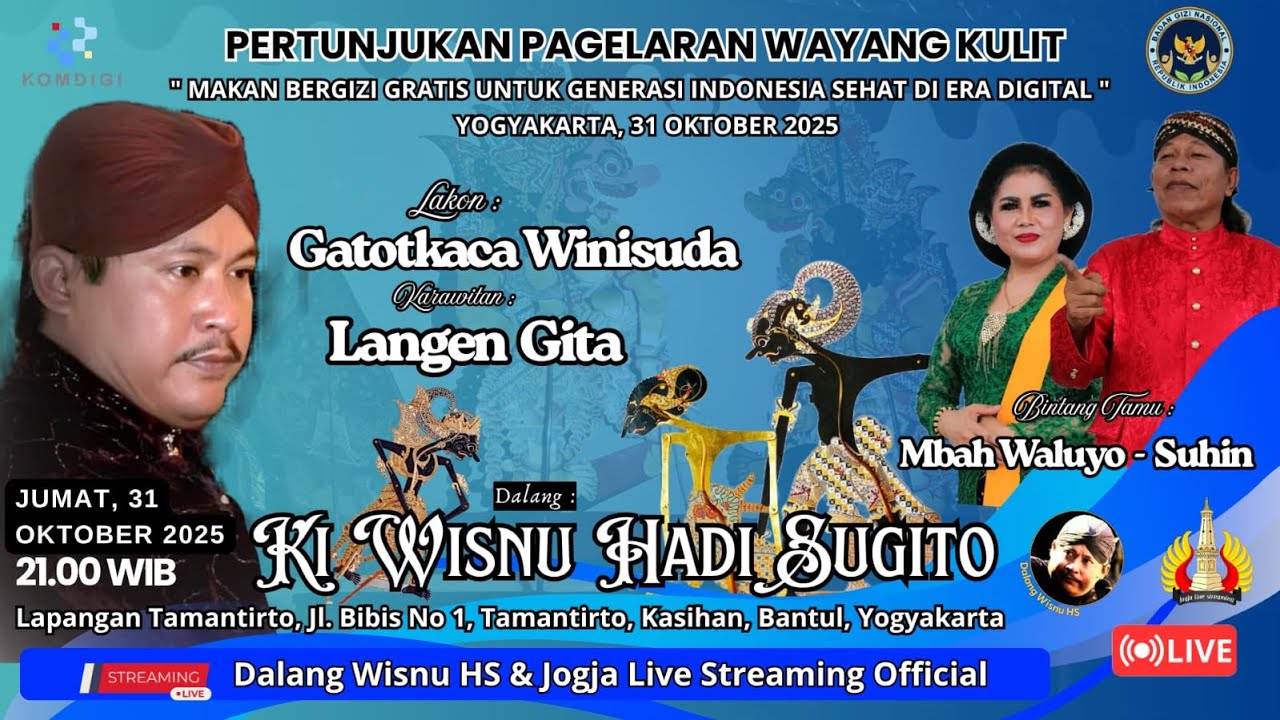 🔴[LIVE] KI WISNU HADI SUGITO ~ LAKON : GATOTKACA WINISUDA ~ KOMDIGI 31 OKTOBER YOGYAKARTA
