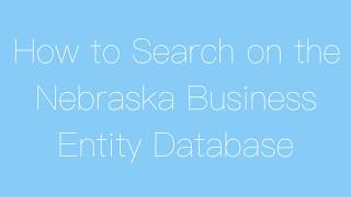 Peer Tutorial: Nebraska Business Licenses
