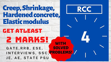 Creep, Shrinkage, Hardened concrete, Elastic modulus withSOLVED PROB| GATE | RCC lectures | English