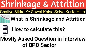 #5 How to calculate Shrinkage and Attrition rate formula in Excel in Hindi | Shrinkage | Attrition
