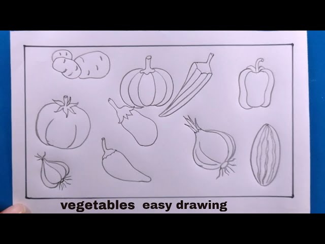 Drawing Simple Cute Children Style Fruit And Vegetable Set Illustration PNG  Images | PSD Free Download - Pikbest