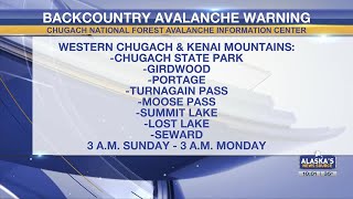 Backcountry avalanche warning issued for Southcentral Alaska