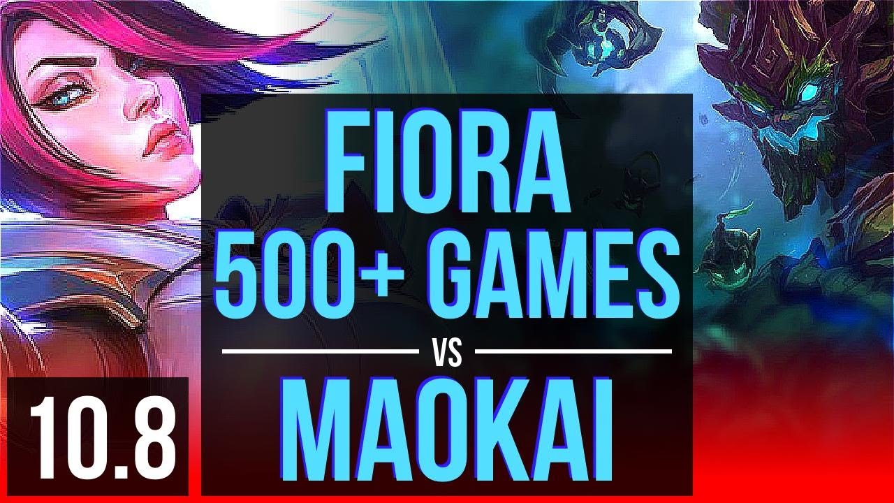FIORA vs MAOKAI (TOP) | 3 early solo kills, 500+ games, KDA 9/2/1 | NA Master | v10.8