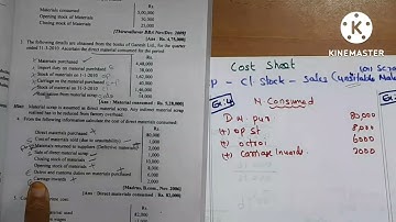 Cost sheet ex.3,4,5/calculation of material consumed, calculate raw purchase/Healthy Education