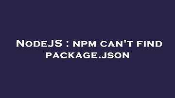 NodeJS : npm can