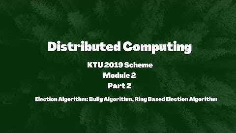 Distributed Computing KTU 2019 Scheme| Module 2 Part 2| Bully & Ring based election Algorithm|