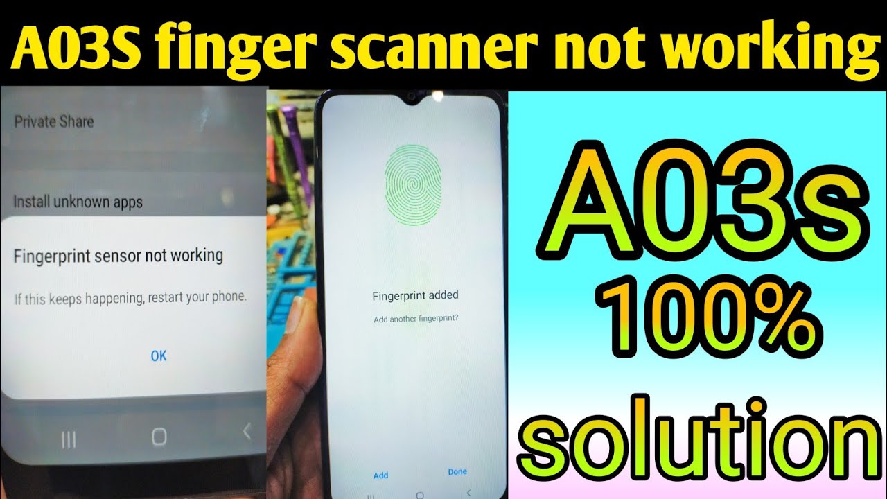 Samsung a03s fingerprint not working