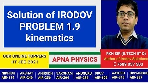 Solution of IRODOV PROBLEM 1.9 kinematics by RKH SIR