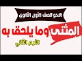 شرح النحو للصف الأول الثانوي درس الملحق بالمثنى الترم الثاني دفعة 2022 