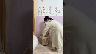 Floral Wainscoting Wall Decals | Soft Pastel Wall Makeover Ideas
