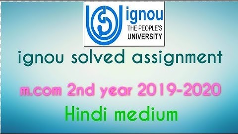 M.com 2nd yr free solved assignment/MCO-6/Hindi medium/ignou/2019-2020.Question-1