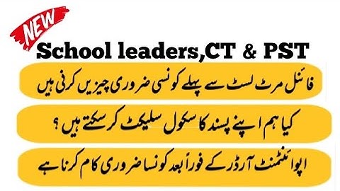 CT PST and school leader interview. Documents and transcript. School leaders Merit list