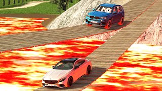 Cars vs Truss Bridge over Lava River - BeamNG Drive - 🔥 ULTIMATE Edition Compilation