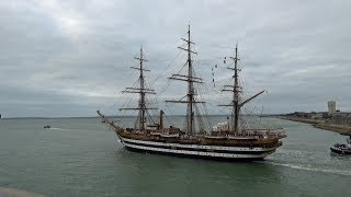 🇮🇹 Italian Navy Tall Ship Amerigo Vespucci Leaving Portsmouth UK