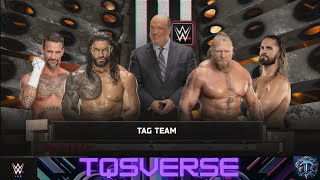 ROMAN REIGNS/CM PUNK vs BROCK LESNAR/SETH ROLLINS. WWE 2K25. TQS