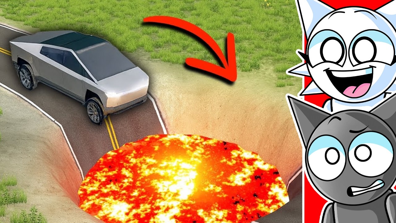 МАШИНЫ ПРОТИВ ГИГАНТСКОЙ ЛАВОВОЙ ЯМЫ