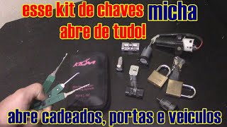 comprei um kit de chaves micha lock pick pelo mercado livre para abrir, cadeados, portas e carros