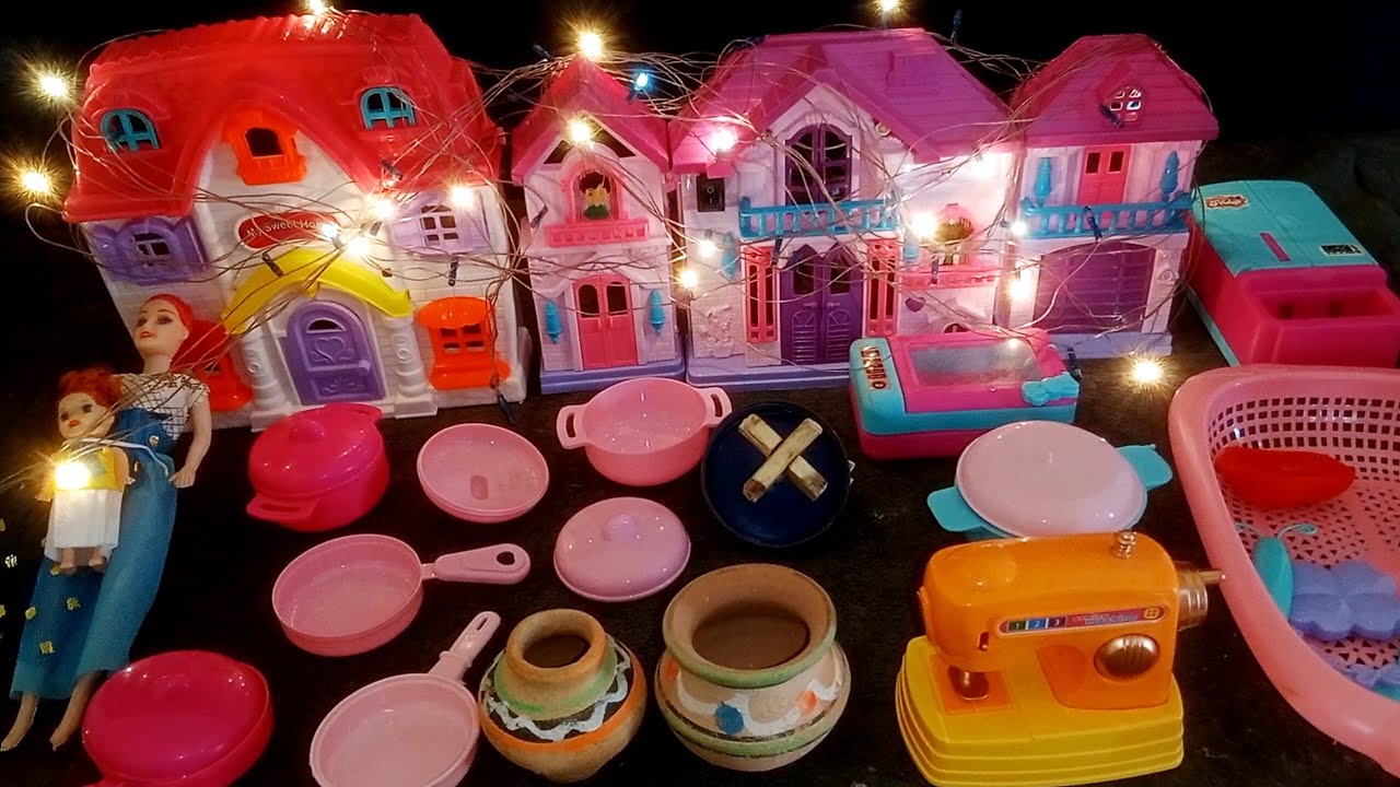 9 Minutes Satisfying with Unboxing Pink Barbie House, Cute Baby Bath Toys Review 