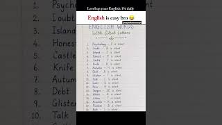 Silent Letters in English 🤫!!#shorts #grammar#english#spokenenglish#education