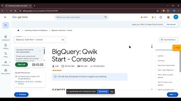 BigQuery: Qwik Start - Console | Streaming Analytics into BigQuery | Google Cloud skill badge GSP072