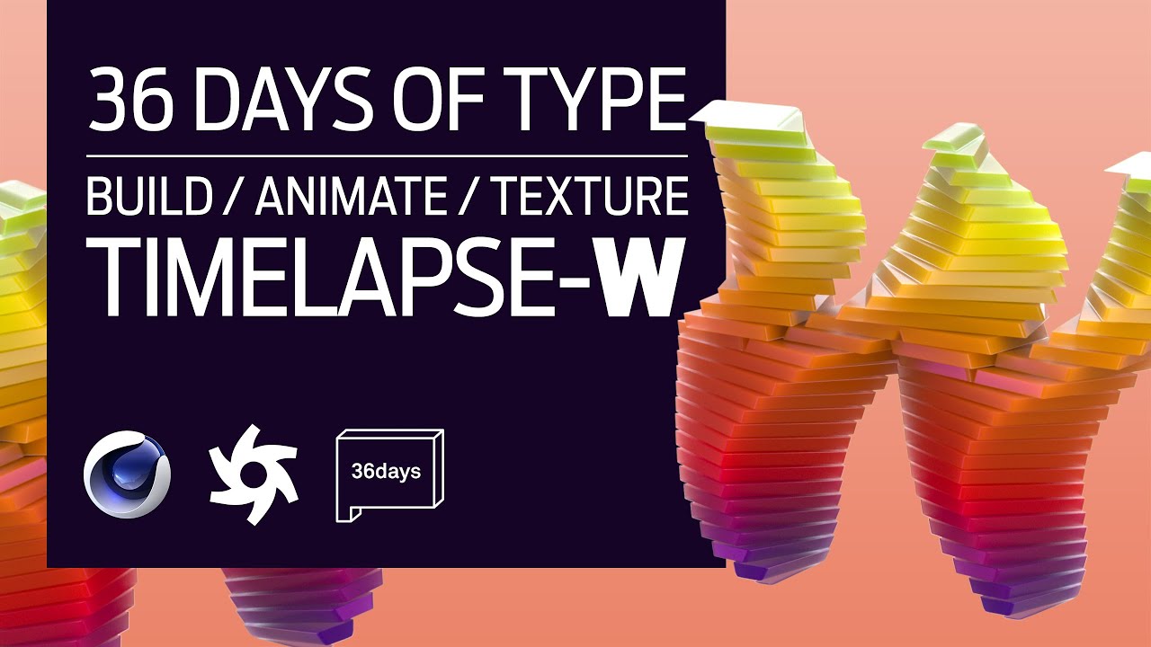 Rainbow Letter W Animation | Voronoi Fracture & Effectors | C4D Timelapse