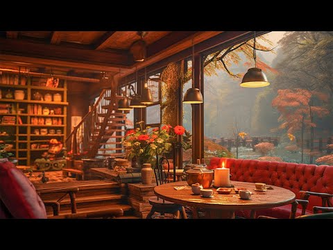 Jazz Instrumental Music Relaxing in Autumn Coffee Shop Ambience ☕ Soothing Jazz Music to Relax, Work