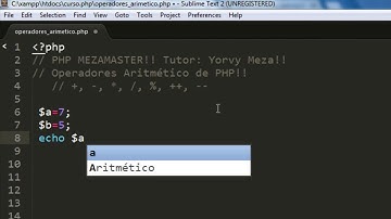 Curso de PHP -5  Operadores aritméticos de  PHP: MezaMaster