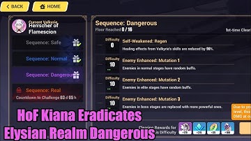 HoF Kiana Eradicates Elysian Realm Sequence Dangerous In Honkai Impact 3rd Global V5.0