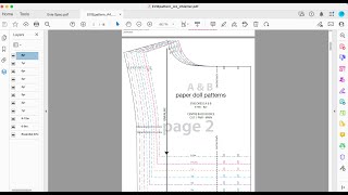 Using the size layers in a PDF sewing pattern