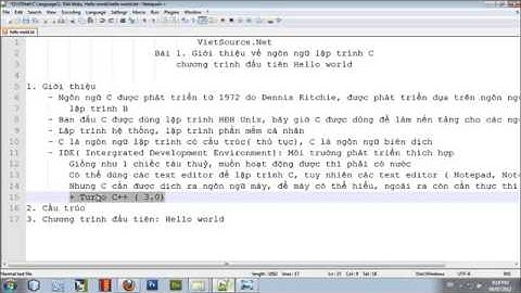 Lập trình C   Bài 1   Tổng quan về ngôn ngữ C, Hello world on C language mp4   YouTube