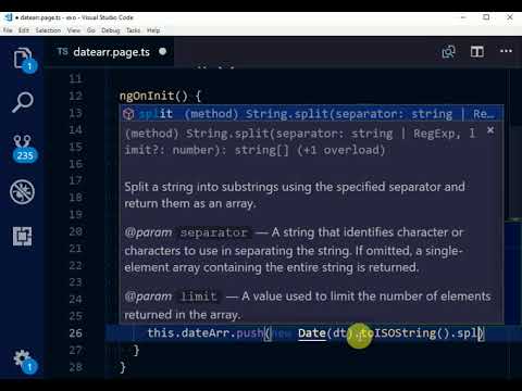 Getting all dates between two dates in ionic 5 app