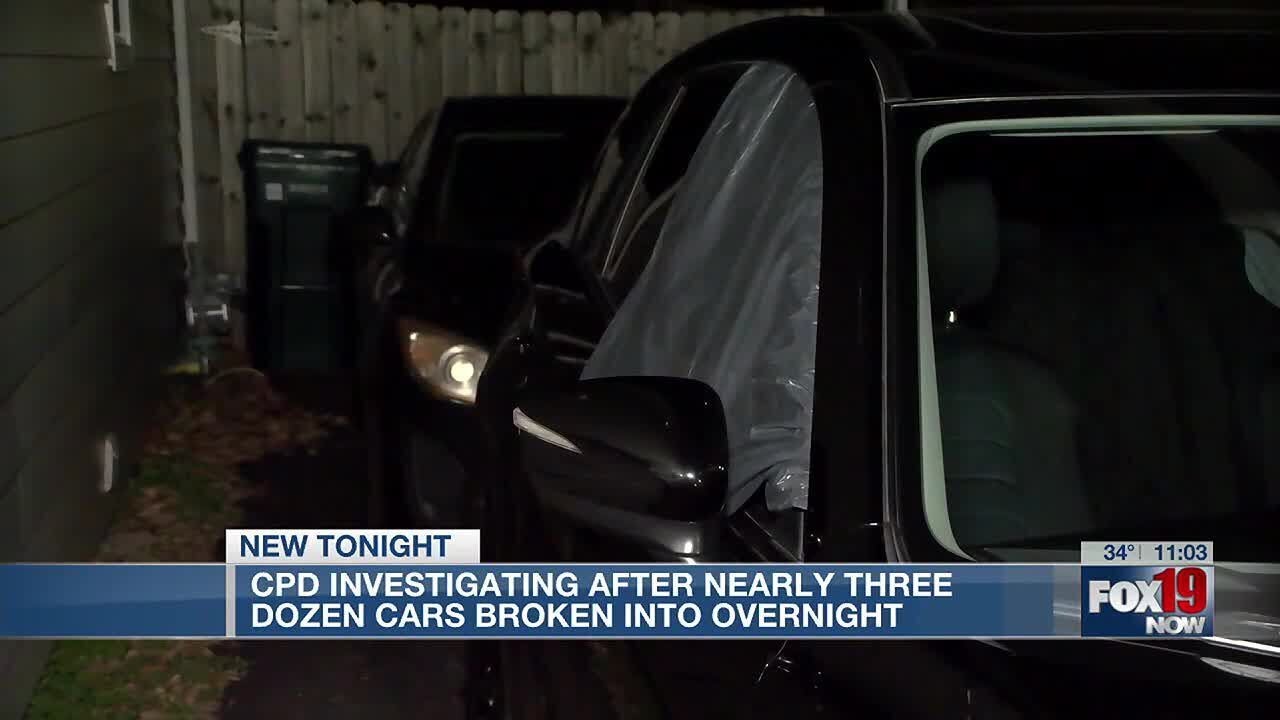 Cincinnati police investigating over three dozen car break ins Tuesday ...