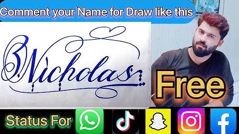 Nicholas Name Signature Calligraphy Status | How to Cursive write with cut Marker #nicholas