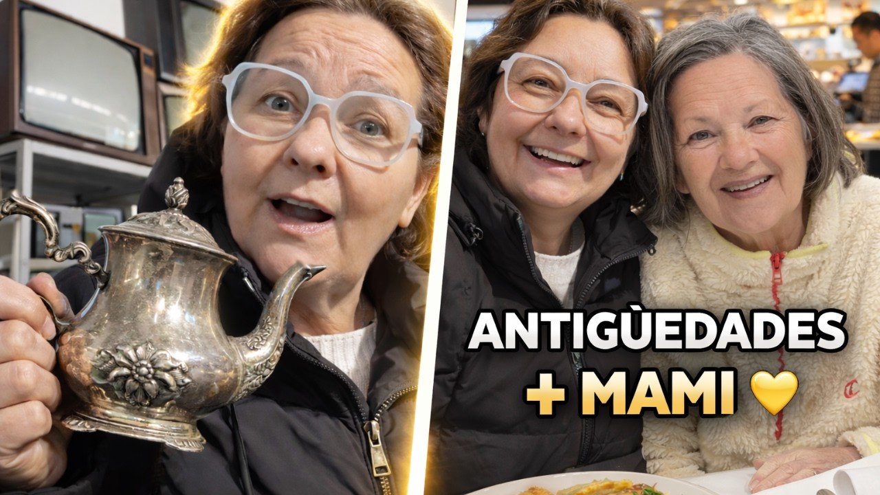 Tour por tienda de antigüedades + Comemos en un WOK con mami 🍜 | Vlog