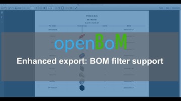openBoM: Enhanced export - BOM filter support