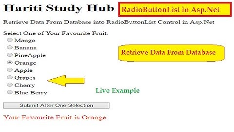 RadioButtonList Control with Database Binding in Asp.Net C# | Hindi | Online Learning Classes
