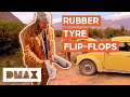 Cody Uses Rubber Tyre To Craft Sandals | Dual Survival
