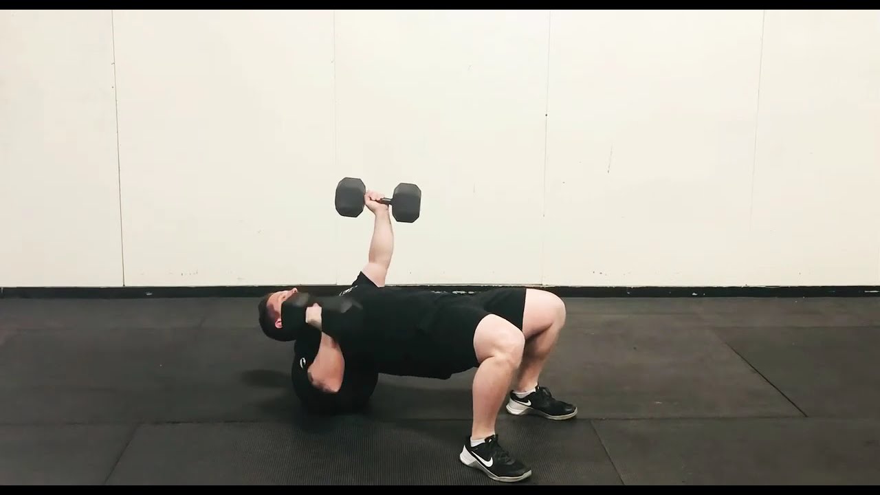 DB Bench Press on Medball YouTube