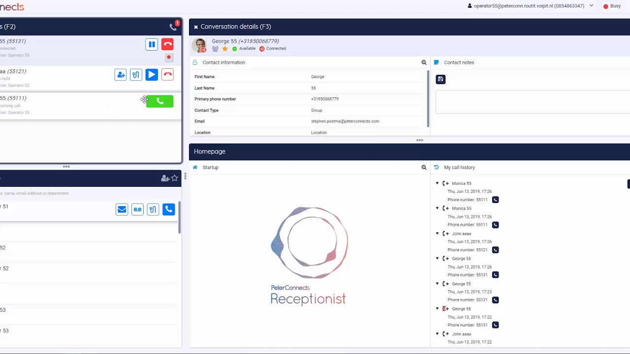 PeterConnects Receptionist for BroadWorks - YouTube