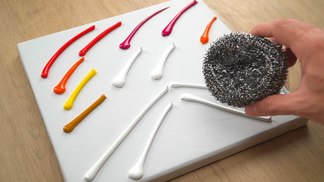 Iron Scrubber Painting Technique for Beginners Acrylic Painting